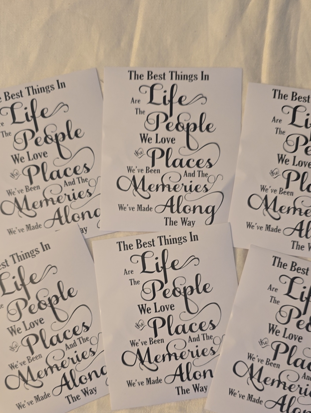 6 Inspirational Script Decals For Wine Bottles. 5x4in New